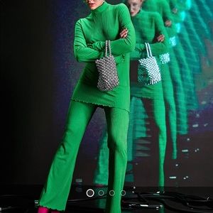 Green asos design ribbed set